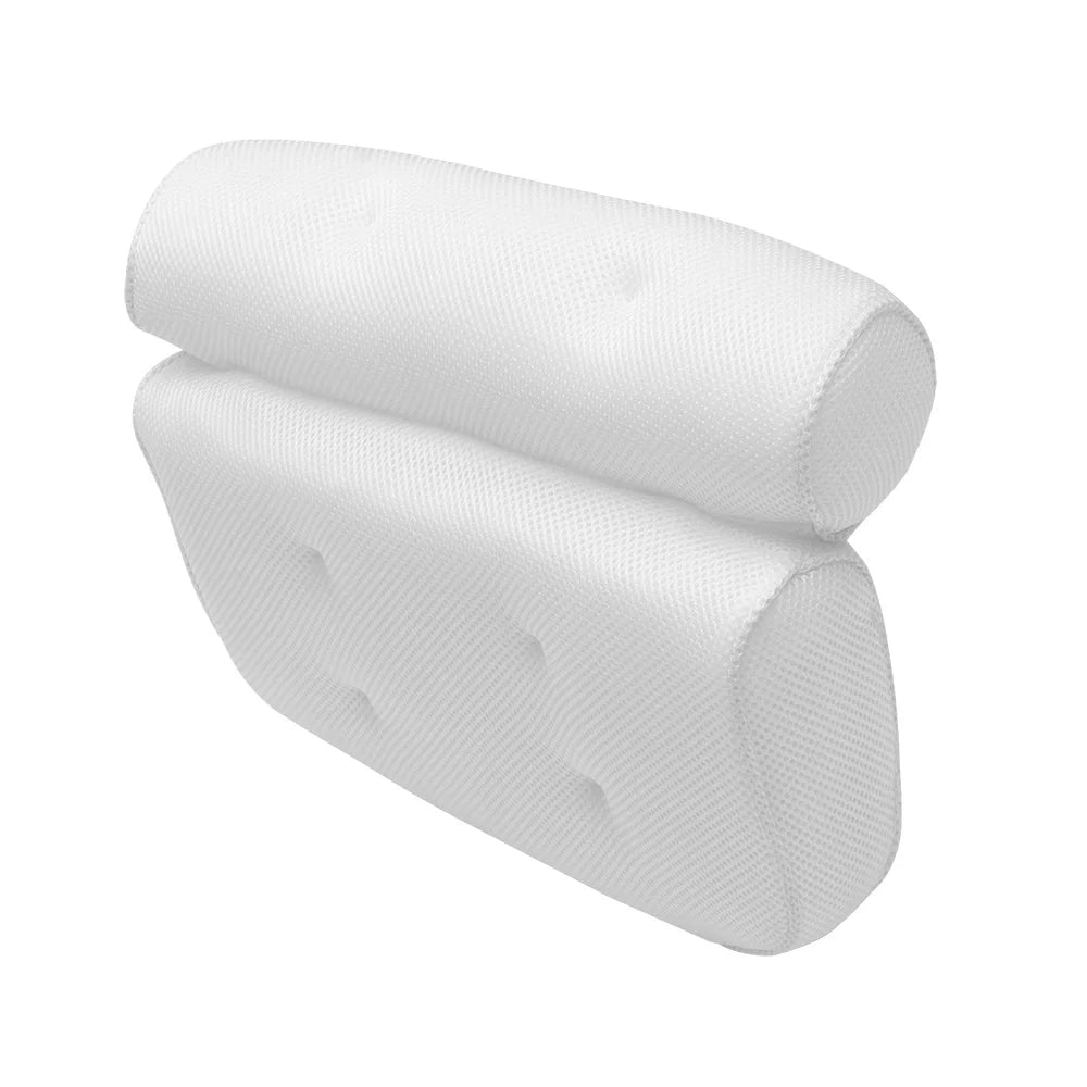 3D Mesh Massage Machine Washable Bath Pillow Bathtub Sucker Back Cushion