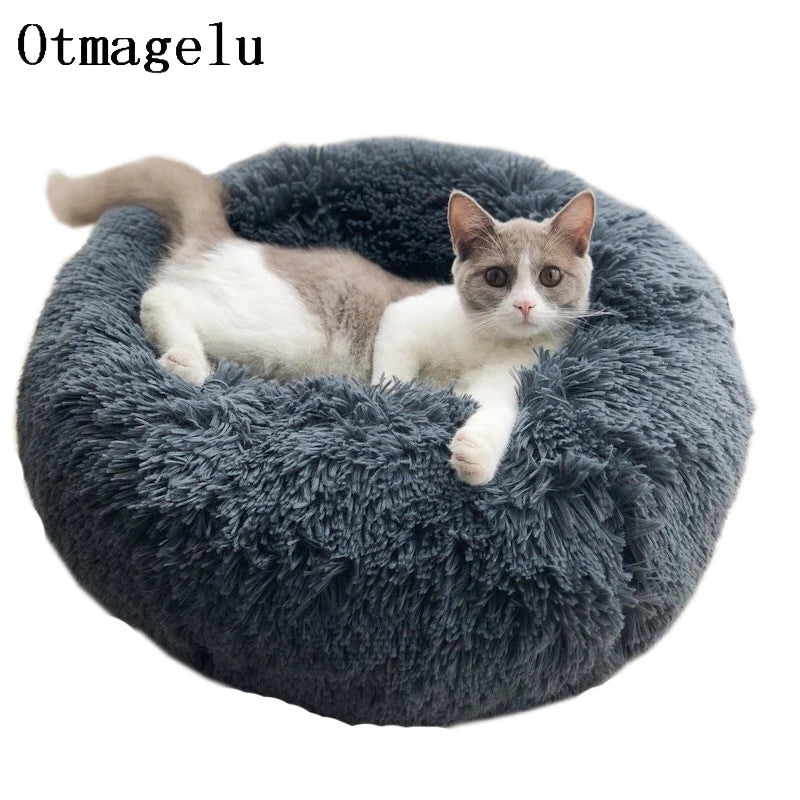 Plush Cat Bed Pet House Soft Long Plush Cat Cushion Mat Dog Bed For Small Dog Cat Nest Winter Warm Kitty Sleeping Bed Puppy Mat