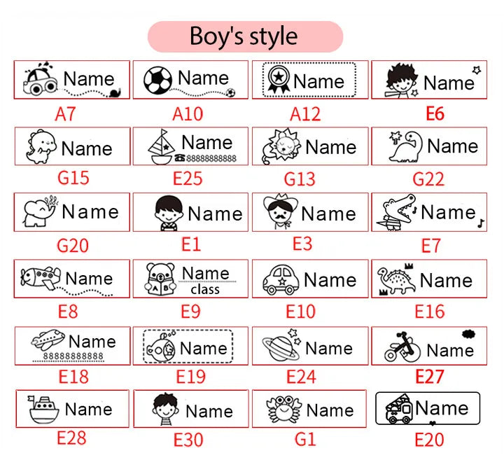 Custom-Made Baby Name Stamp DIY For Children Name Seal Student Clothes Chapter Not Easy To Fade Security Name Stamp Sticker