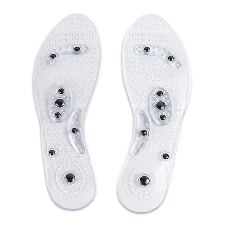 Unisex Magnetic Massage Insoles Foot Acupressure Shoe Pads Therapy Slimming Insoles for Weight Loss Transparent