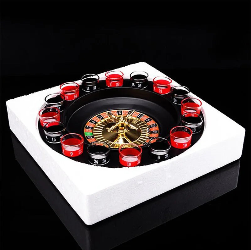 Bar Funny Tools Russia Turntable Shot Glass Drinking Game 16 Shot Glasses Set Bar Swivel Plate