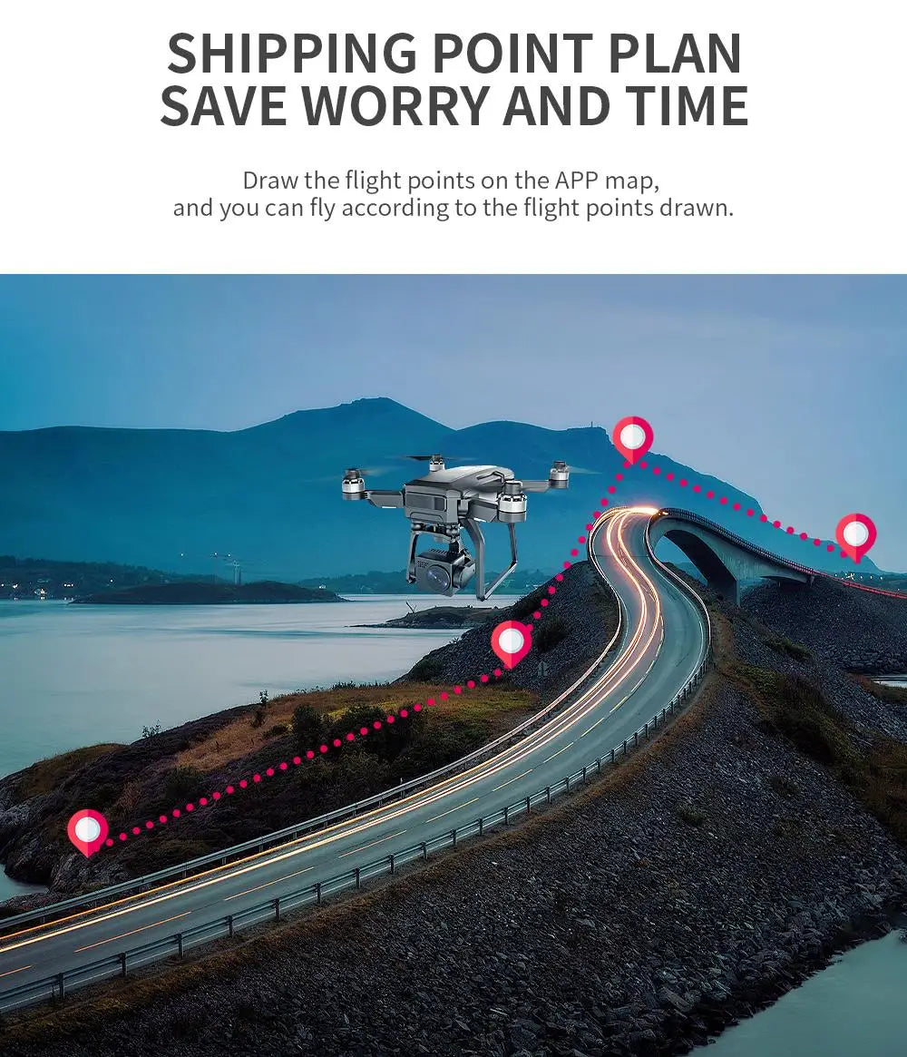 SJRC F7 PRO GPS Drone 4K Dual HD Camera 3-Axis Gimbal Professional Aerial Photography 3KM Brushless Quadcopter VS F11 4K Pro