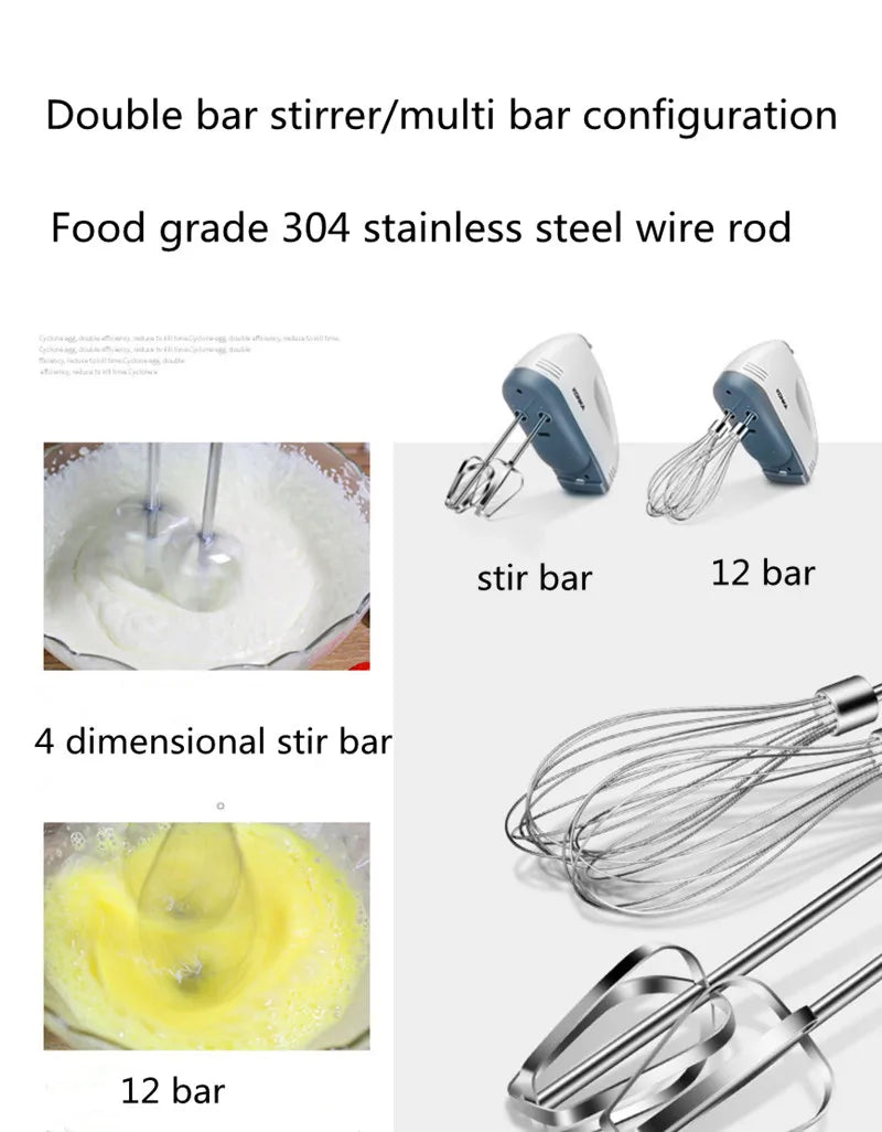 Multifunctional 7 Speed Egg Beater Mini Mixer Electric Food Blender Mixer Automatic Cream Food Cake Baking Dough Mixer