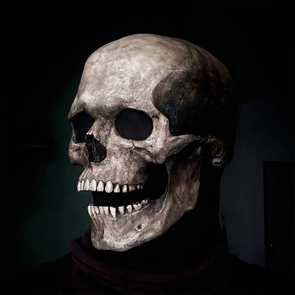 Halloween Mask Movable Jaw Full Head Skull Mask Halloween Decoration Horror Scary Mask Cosplay Party Decor 2021 Skull Helmet