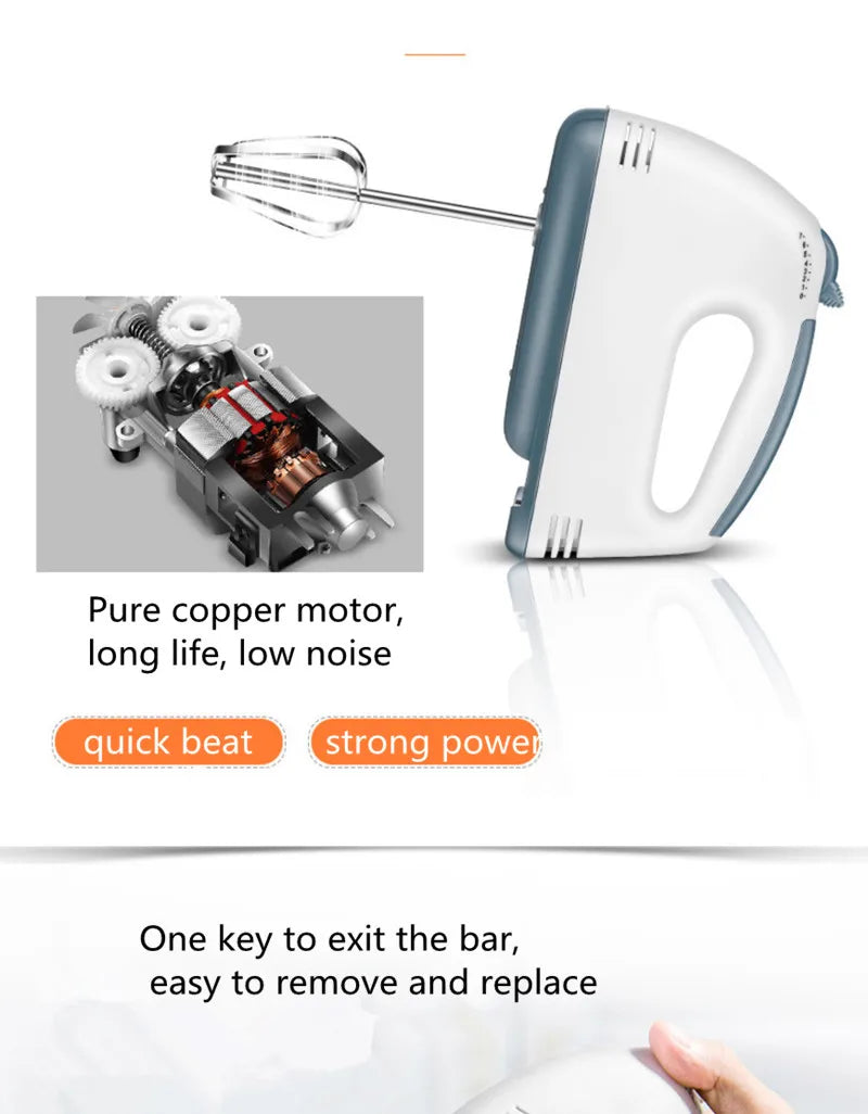 Multifunctional 7 Speed Egg Beater Mini Mixer Electric Food Blender Mixer Automatic Cream Food Cake Baking Dough Mixer