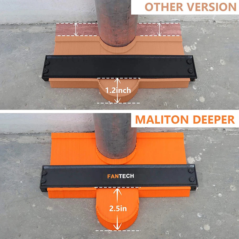Contour Gauge Profile Duplicator Tool Adjustable Lock Alloy Edge Copy Shaping Wood Measure Ruler Laminate Tiles Wood Marking