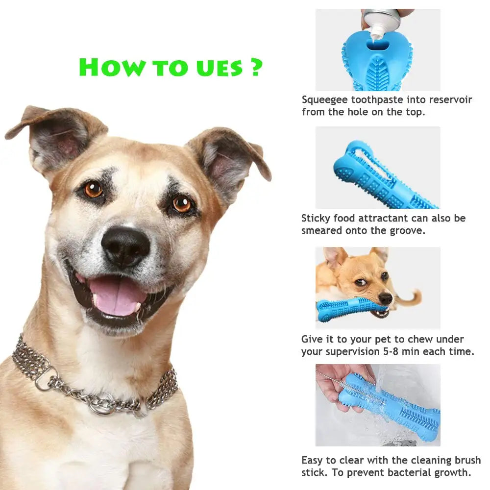 Soft Rubber Dog Toothbrushes Puppy Toys Dog Brush Stick 360 Degree Teeth Cleaning Toothpaste for Small Dogs Pet Toothbrush