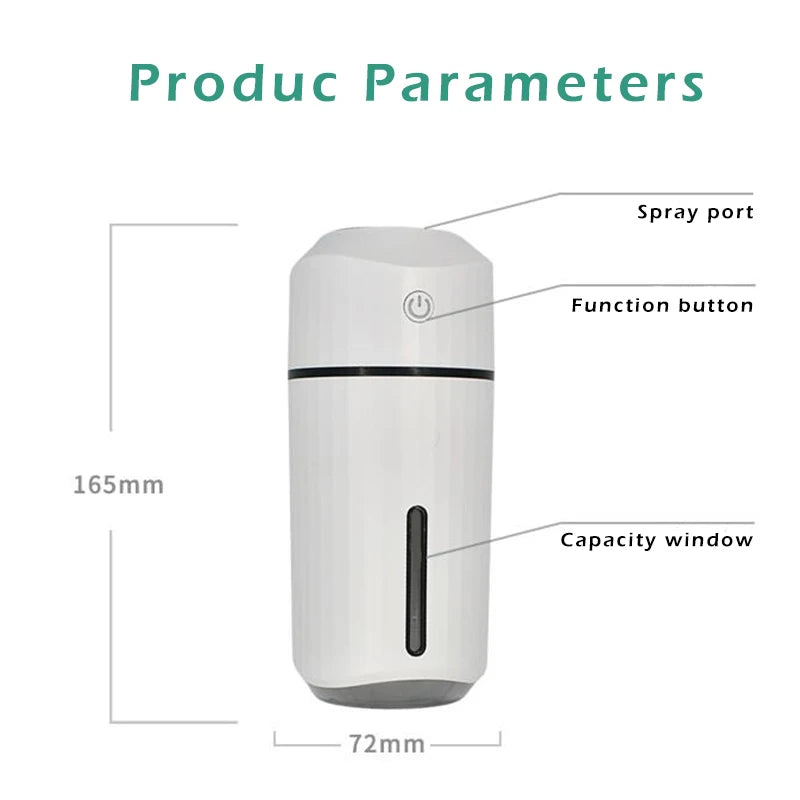 Car with LED Light Cold Fog Adjustable Brightness Fog Mode Humidifier Humidifier Aroma Diffuser for Car Home Office Desk