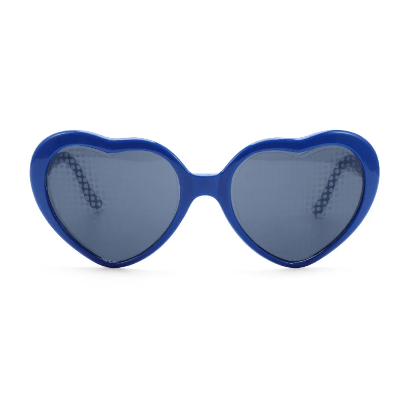 Women Fashion Heart Shaped Effects Glasses Watch The Lights Change To Heart Shape At Night Diffraction Glasses Female Sunglasses
