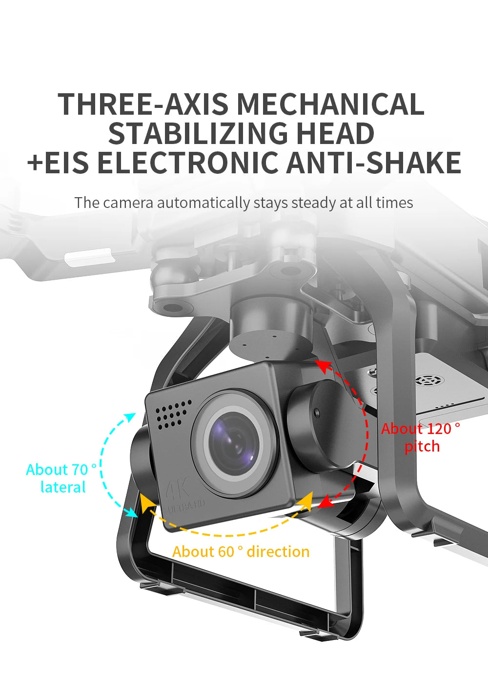 SJRC F7 PRO GPS Drone 4K Dual HD Camera 3-Axis Gimbal Professional Aerial Photography 3KM Brushless Quadcopter VS F11 4K Pro