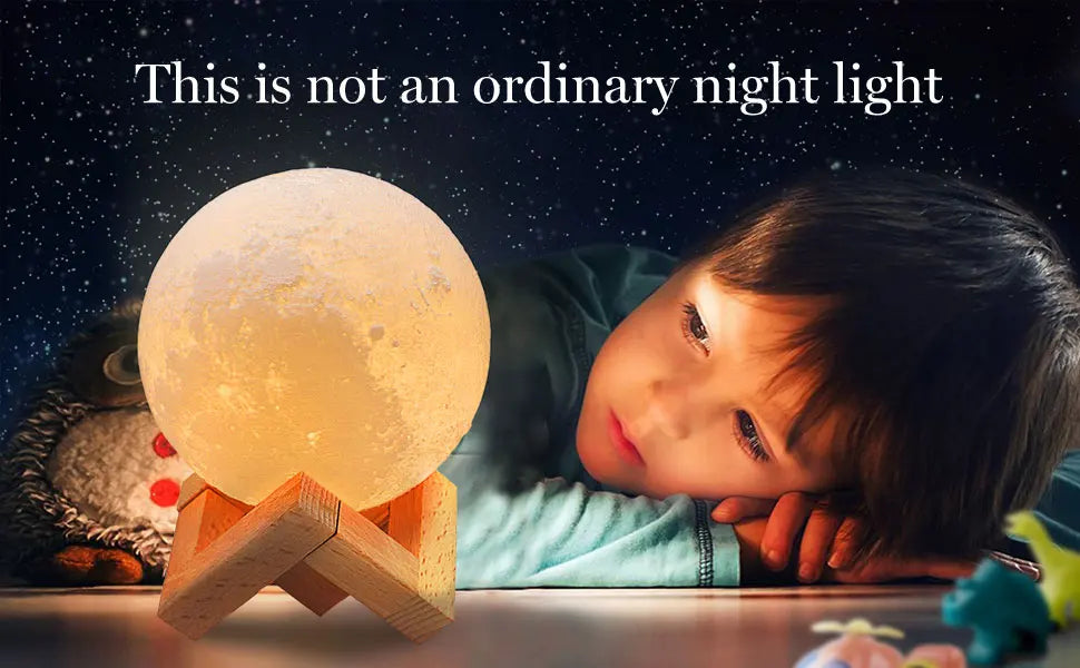 ZK20 LED Night Light 3D Print Moon Lamp Rechargeable Color Change 3D Light Touch Moon Lamp Children's Lights Night Lamp for Home