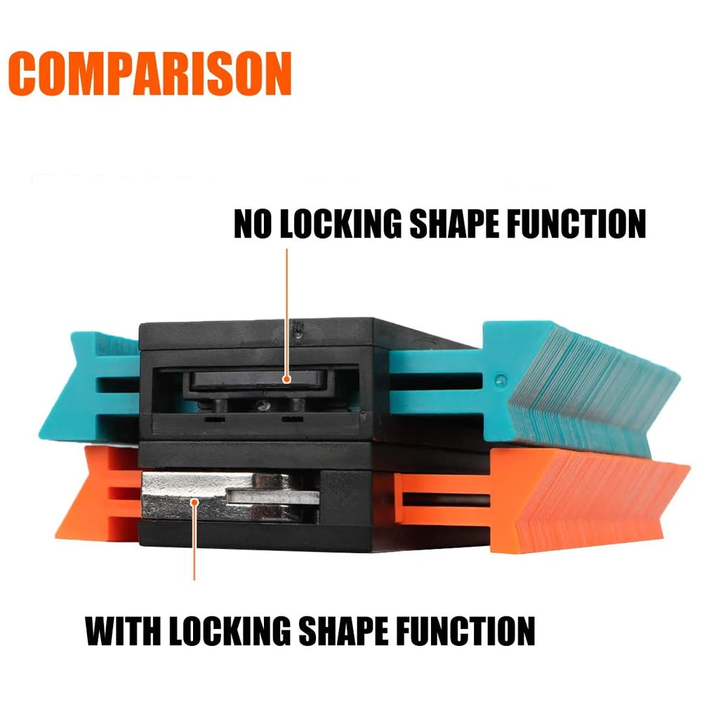 Contour Gauge Profile Duplicator Tool Adjustable Lock Alloy Edge Copy Shaping Wood Measure Ruler Laminate Tiles Wood Marking