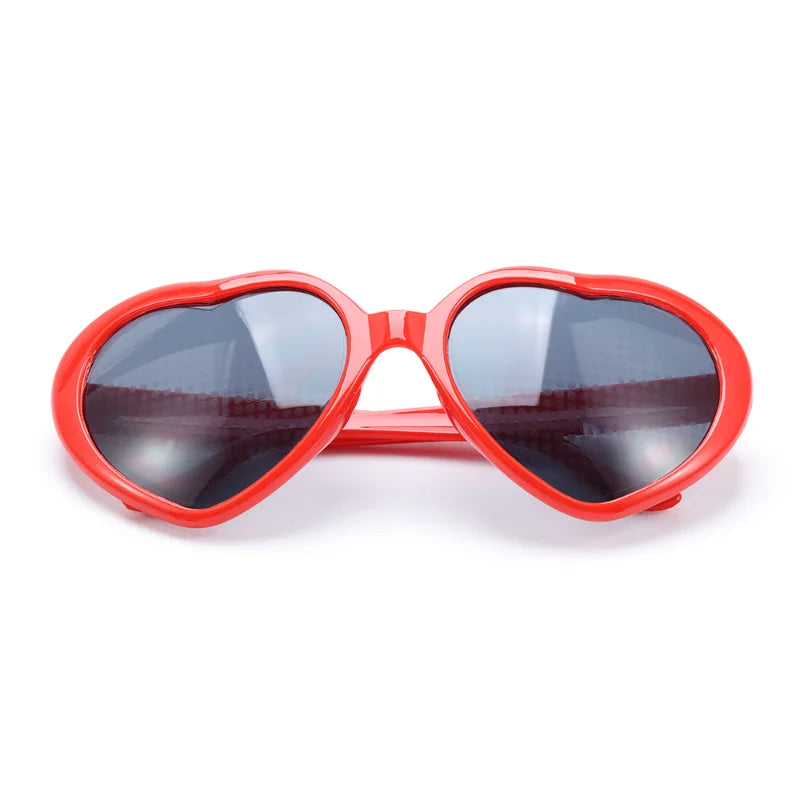 Women Fashion Heart Shaped Effects Glasses Watch The Lights Change To Heart Shape At Night Diffraction Glasses Female Sunglasses