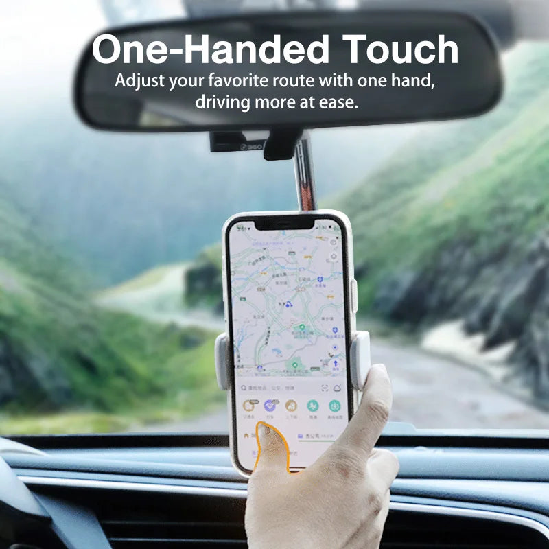 2022 New Car Rearview Mirror Mount Phone Holder For iPhone 12 GPS Seat Smartphone Car Phone Holder Stand Adjustable Support