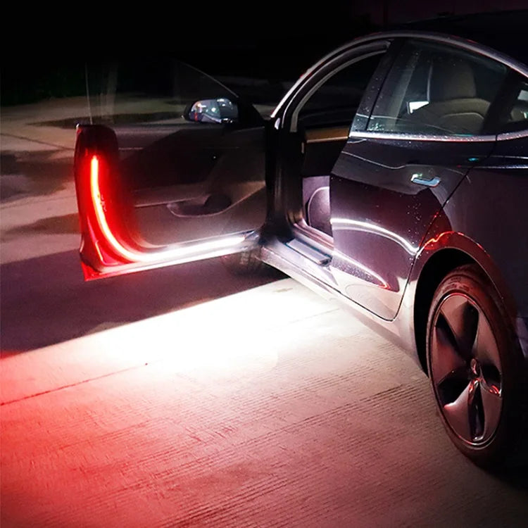 OKEEN 47inch LED Car Door Welcome Lights Flexible Door Opening Warning Strip Light  Auto Decorative Strobe Safety Side Light 12V