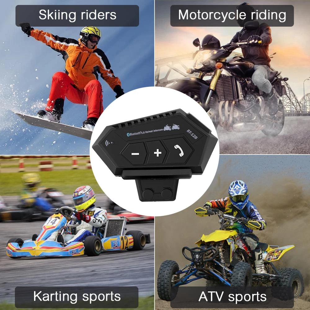 Motorcycle Helmet Headset Bluetooth 5.0+CSR Earphones 2000mah Battery Anti-interference Handsfree For Full/Half Face Helmet