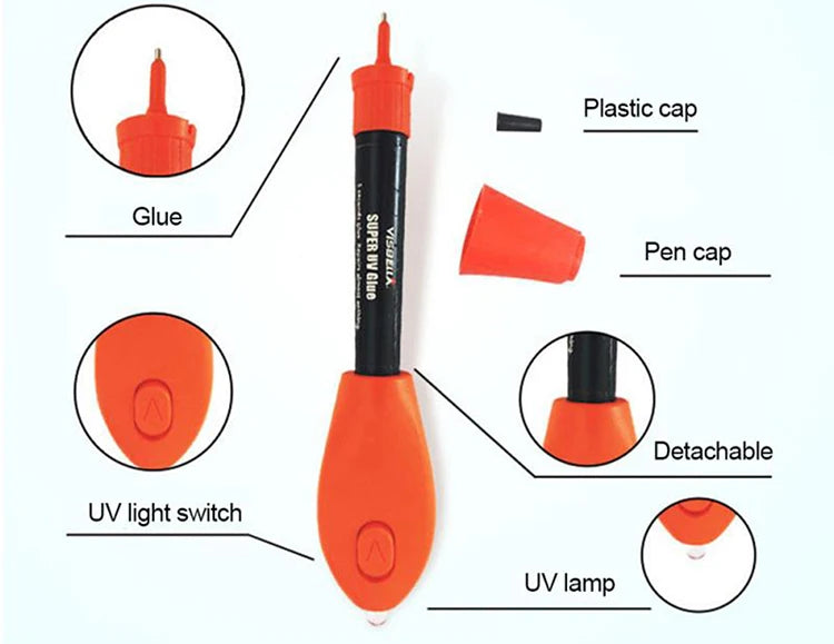 UV Light Glue Super Glue 5 Seconds Fix Adhesives Sealer Glass Metal Plastic Model Data Lines Crack Caulk High Temperature Repair