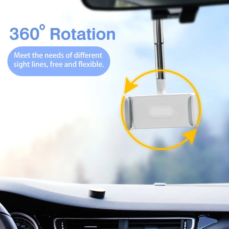 2022 New Car Rearview Mirror Mount Phone Holder For iPhone 12 GPS Seat Smartphone Car Phone Holder Stand Adjustable Support