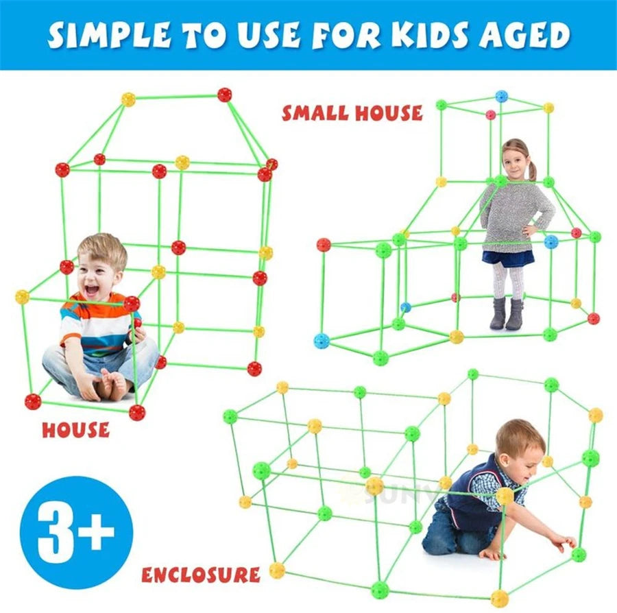 Kids forts building kit Construction Fortress Child Game Tents Fort Build Kid DIY 3D Assemble Tent Toy Gift for Kids