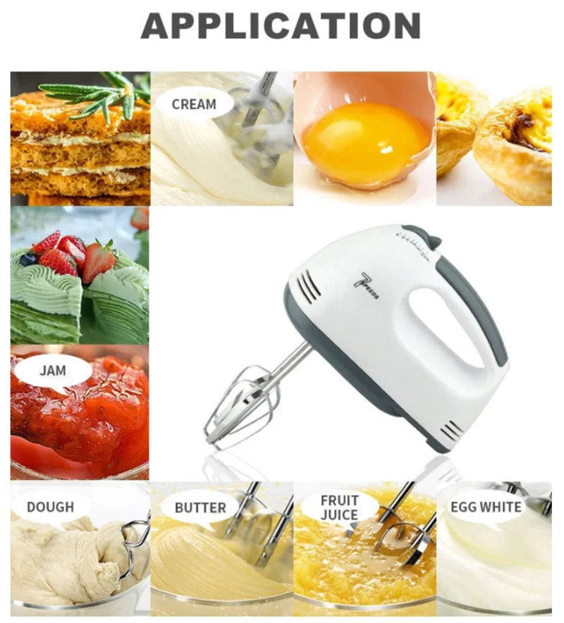 Multifunctional 7 Speed Egg Beater Mini Mixer Electric Food Blender Mixer Automatic Cream Food Cake Baking Dough Mixer