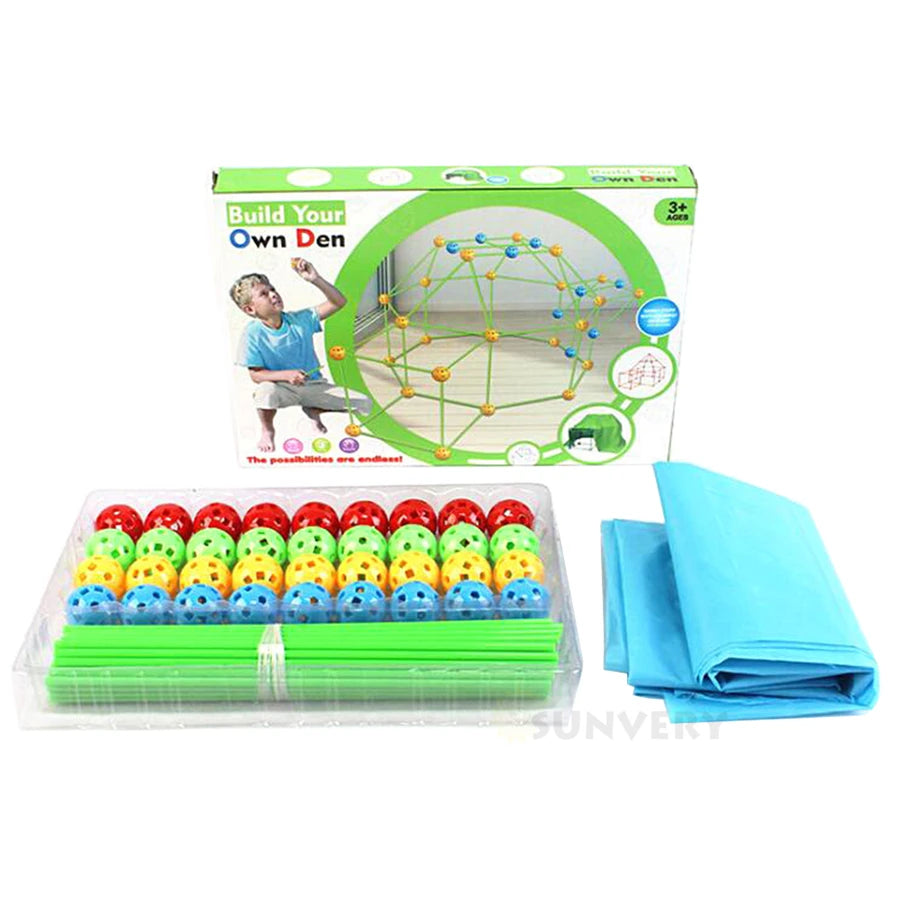 Kids forts building kit Construction Fortress Child Game Tents Fort Build Kid DIY 3D Assemble Tent Toy Gift for Kids