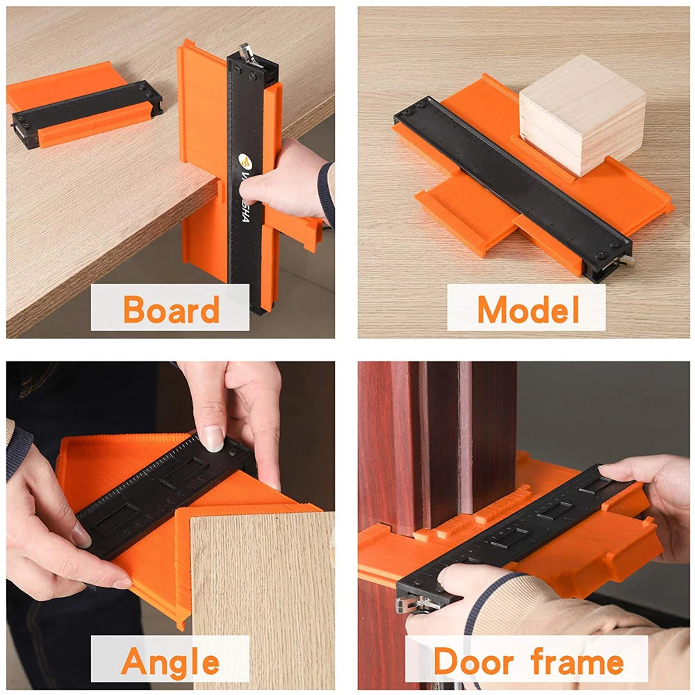 Contour Gauge Profile Duplicator Tool Adjustable Lock Alloy Edge Copy Shaping Wood Measure Ruler Laminate Tiles Wood Marking