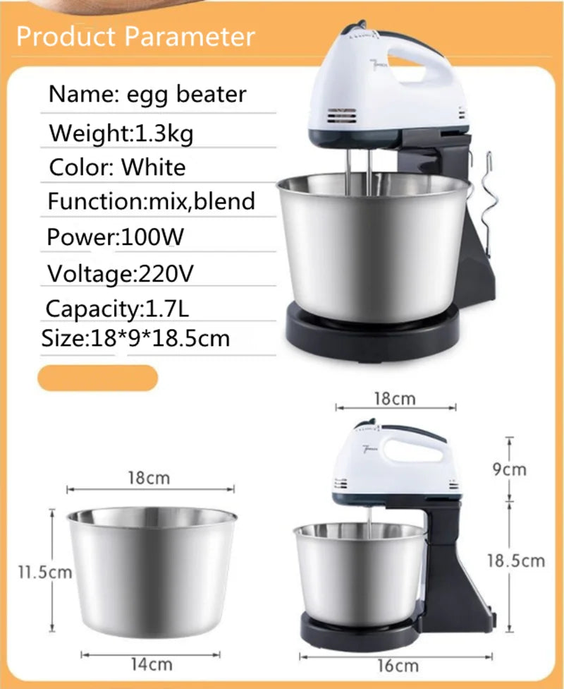 Multifunctional 7 Speed Egg Beater Mini Mixer Electric Food Blender Mixer Automatic Cream Food Cake Baking Dough Mixer