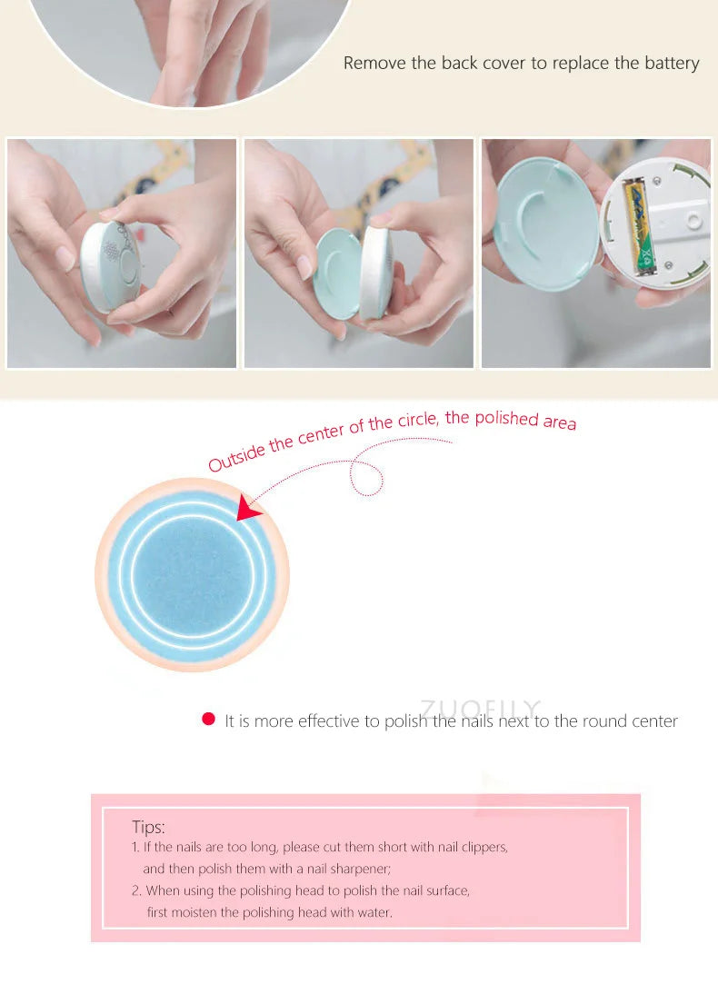 Electric Baby Nail Trimmer Kid Nail Polisher Tool Infant Manicure Scissors Hygiene Kit Set Adult Nail Clipper Cutter for Newborn