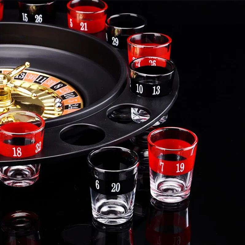 Bar Funny Tools Russia Turntable Shot Glass Drinking Game 16 Shot Glasses Set Bar Swivel Plate
