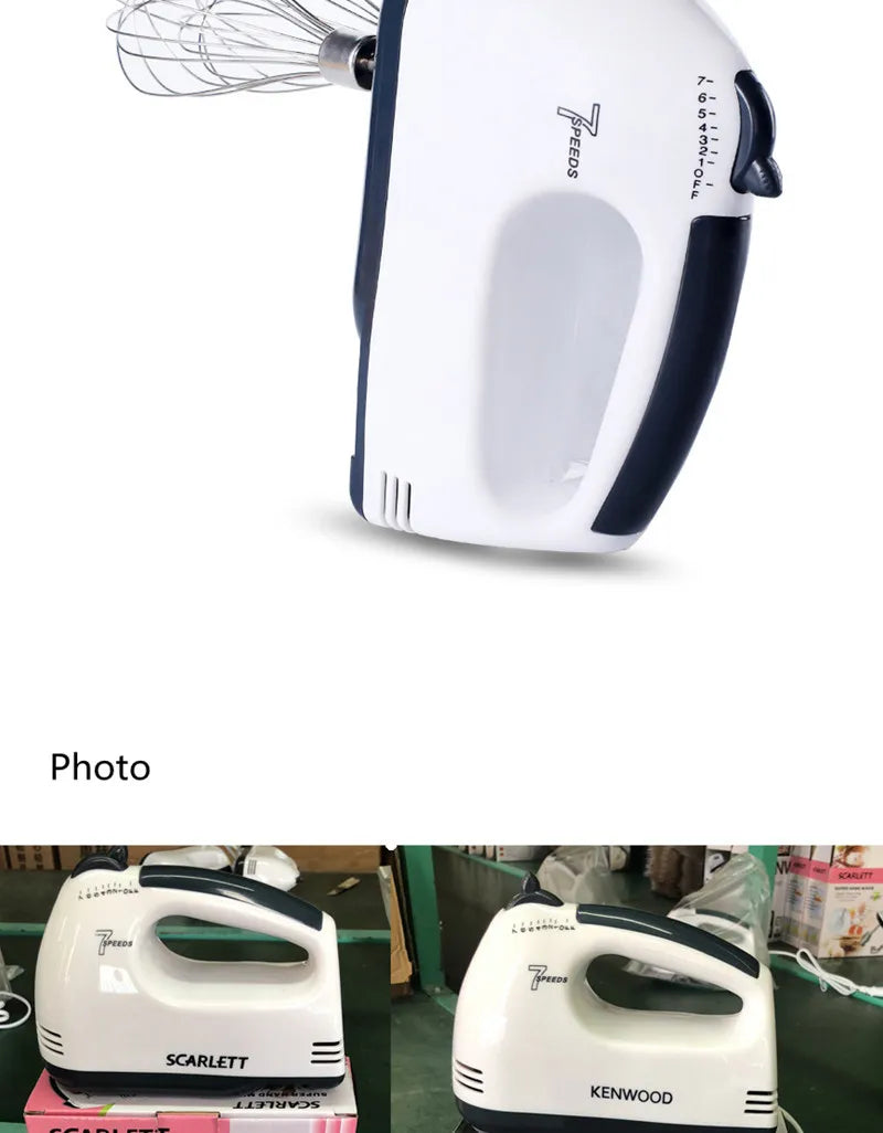 Multifunctional 7 Speed Egg Beater Mini Mixer Electric Food Blender Mixer Automatic Cream Food Cake Baking Dough Mixer