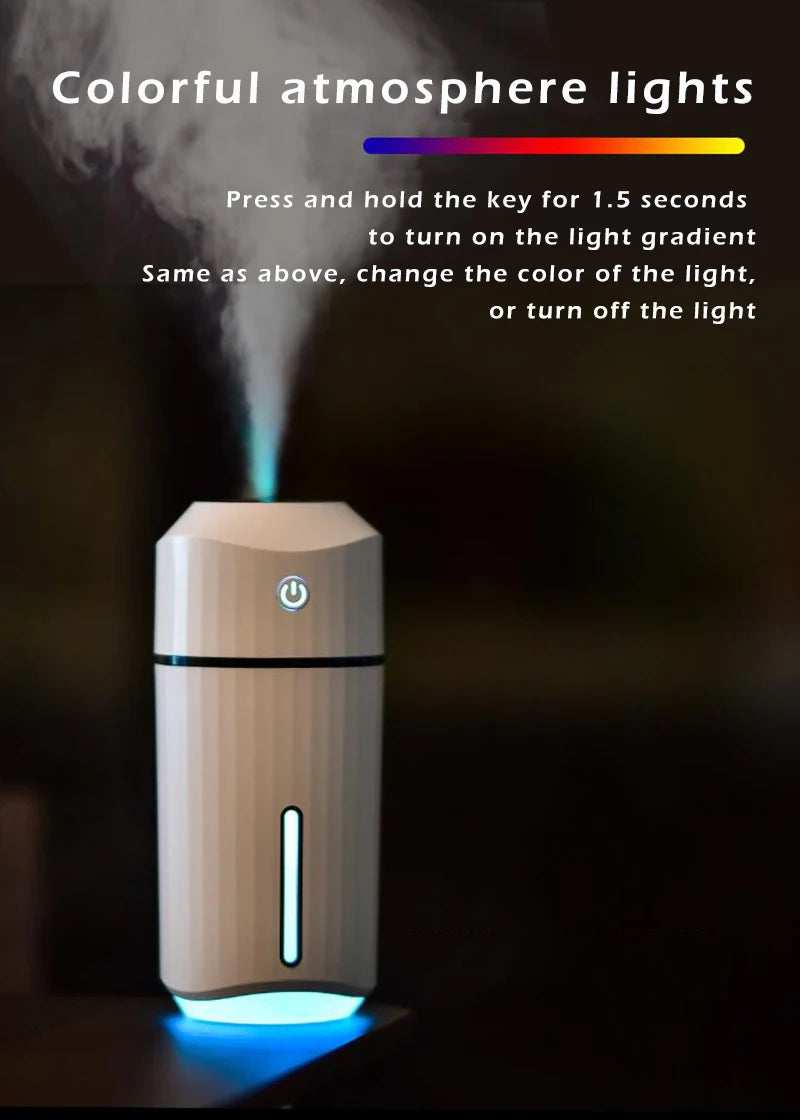 Car with LED Light Cold Fog Adjustable Brightness Fog Mode Humidifier Humidifier Aroma Diffuser for Car Home Office Desk