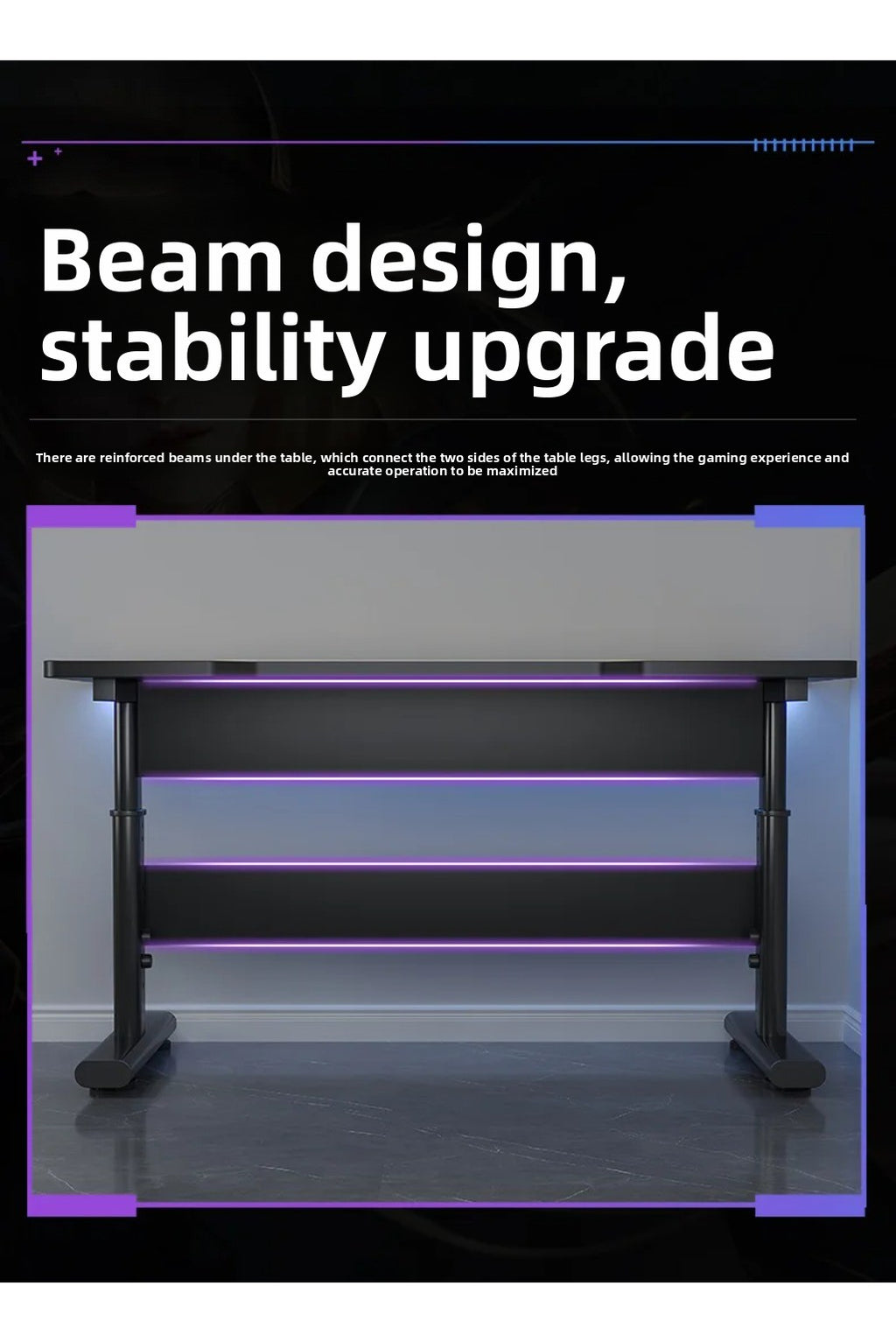 Height Adjustable Gaming Desk Electric Standing Computer Table Carbon Fiber Wide Desktop for Home Office E-sports Setup