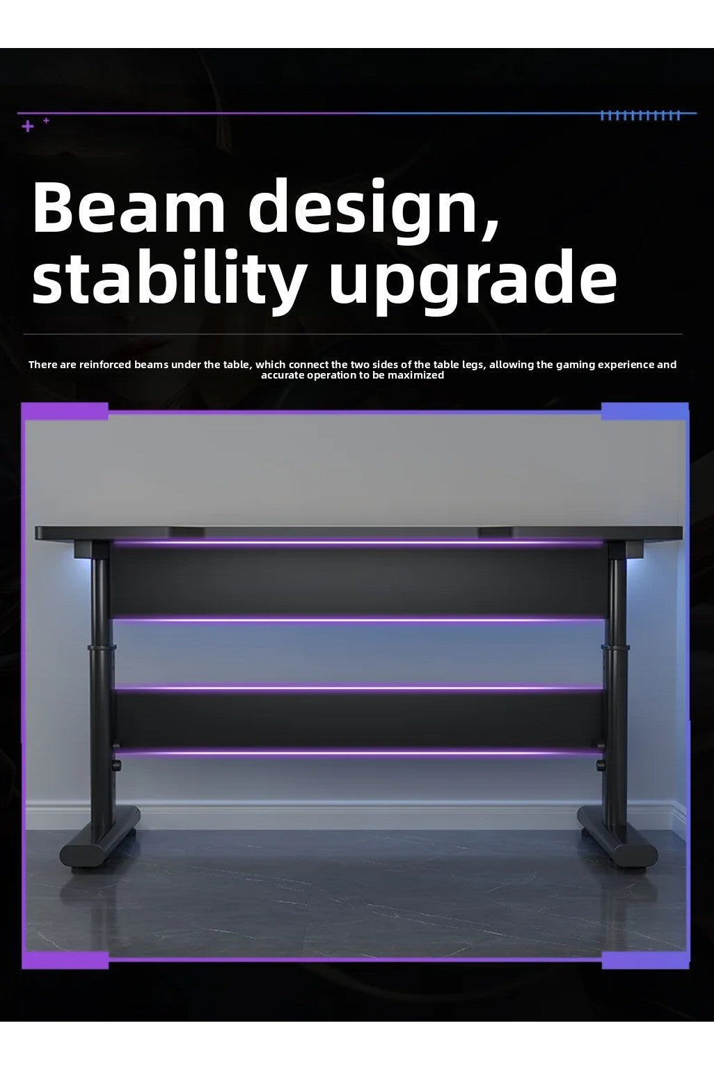 Height Adjustable Gaming Desk Electric Standing Computer Table Carbon Fiber Wide Desktop for Home Office E-sports Setup