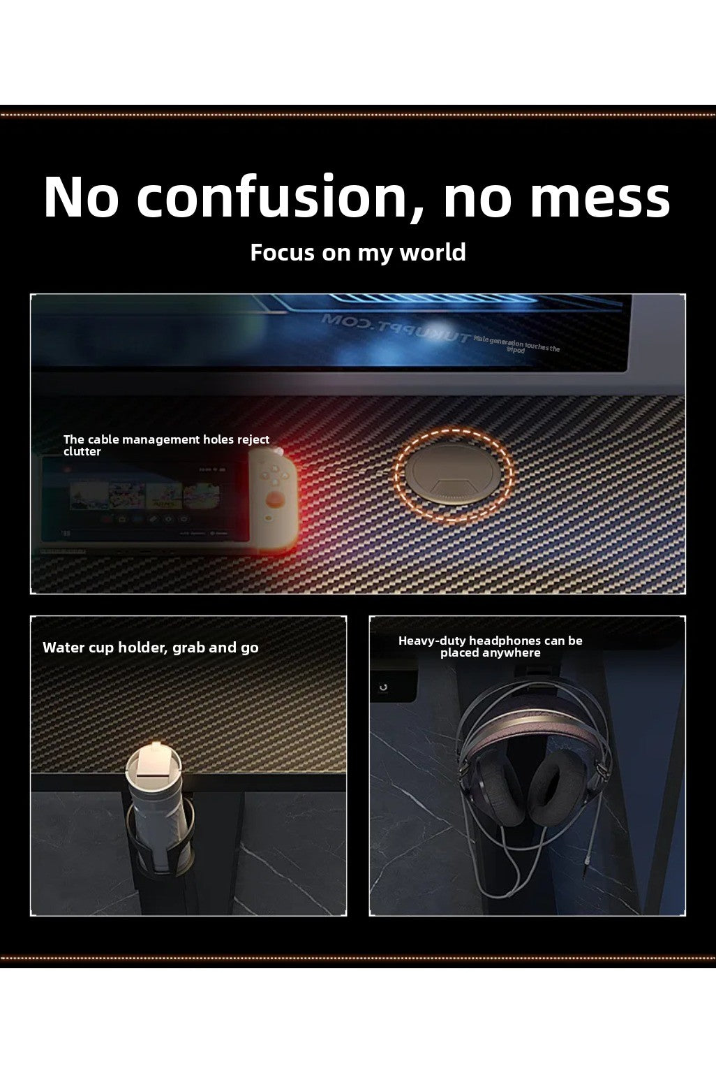 Height Adjustable Gaming Desk Electric Standing Computer Table Carbon Fiber Wide Desktop for Home Office E-sports Setup