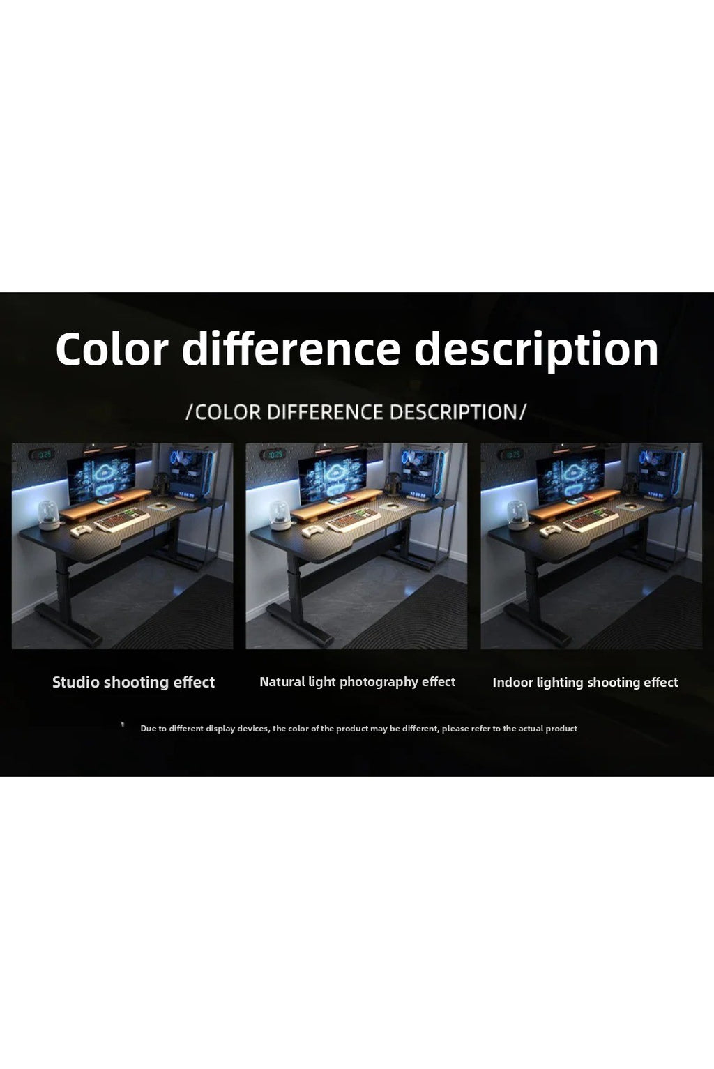 Height Adjustable Gaming Desk Electric Standing Computer Table Carbon Fiber Wide Desktop for Home Office E-sports Setup