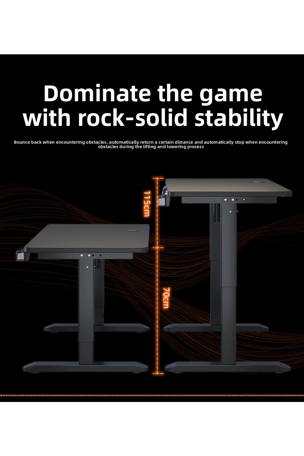 Height Adjustable Gaming Desk Electric Standing Computer Table Carbon Fiber Wide Desktop for Home Office E-sports Setup