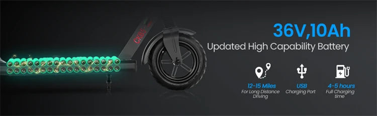 Electric Scooter 350W E Scooter Shock-absorbing ‎8.5 Inches Folding waterproof Commuting Electric Scooters