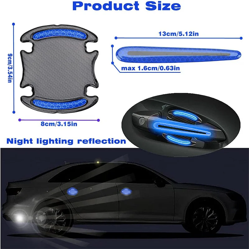Car Door Handle Reflective Sticker Protection Sticker Door Handle Paint Surface Anti-scratch Reflective Sticker Car Accessories