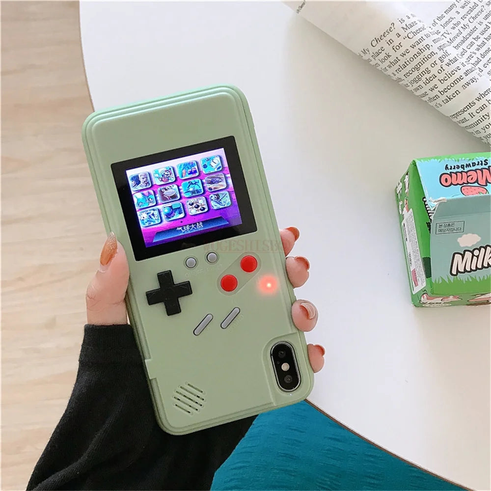 For iPhone 14 16 15 12 13 Pro Max X Xr Xs Max 7 8 Plus SE 2022 Playable Gameboy Case Retro 3D Video Game Cover Console