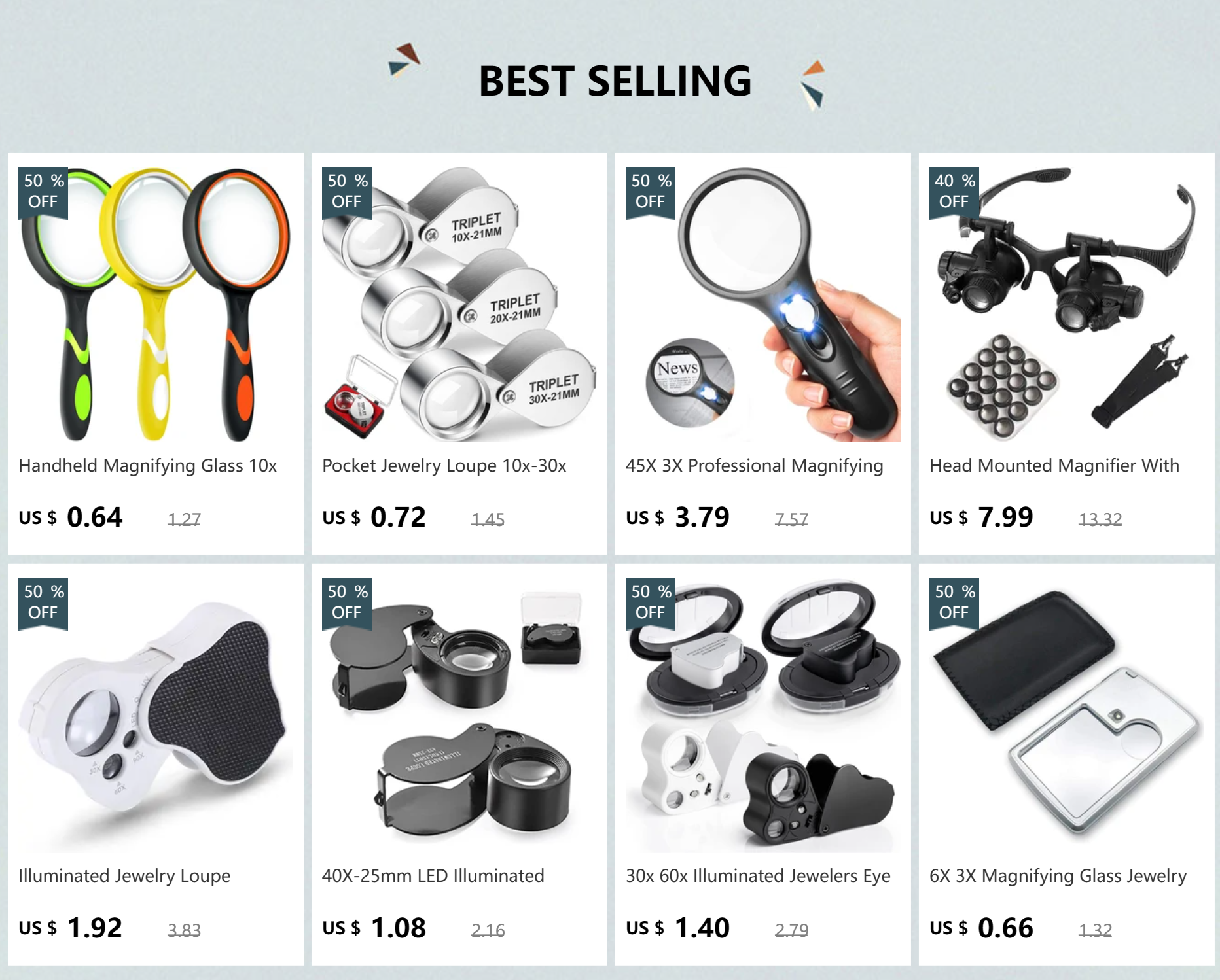 Handheld 30x Magnifying Glass 12 LED Lights Jewelry Illuminated Double Glass Lens Magnifier For Seniors Reading Watch Repair