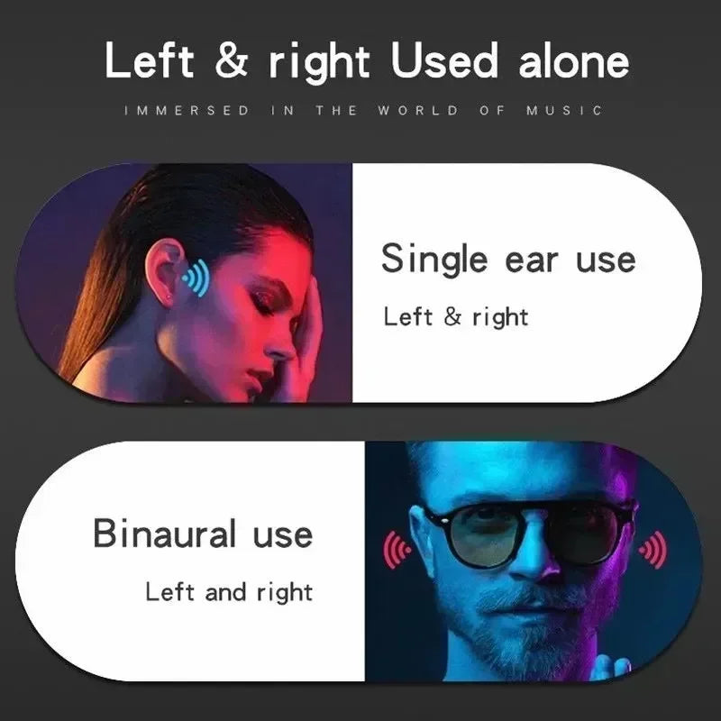 New T75 Bluetooth 5.3 Bone Conduction Earphones - Waterproof Sports Headphones with HiFi Stereo Sound