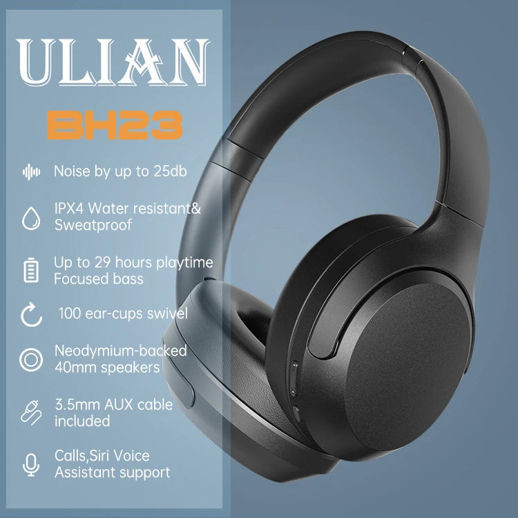 BH23 Hot Selling Brand Bluetooth Wireless Headphones Noise Cancelling Headset ANC Earphone Headphone With Microphone