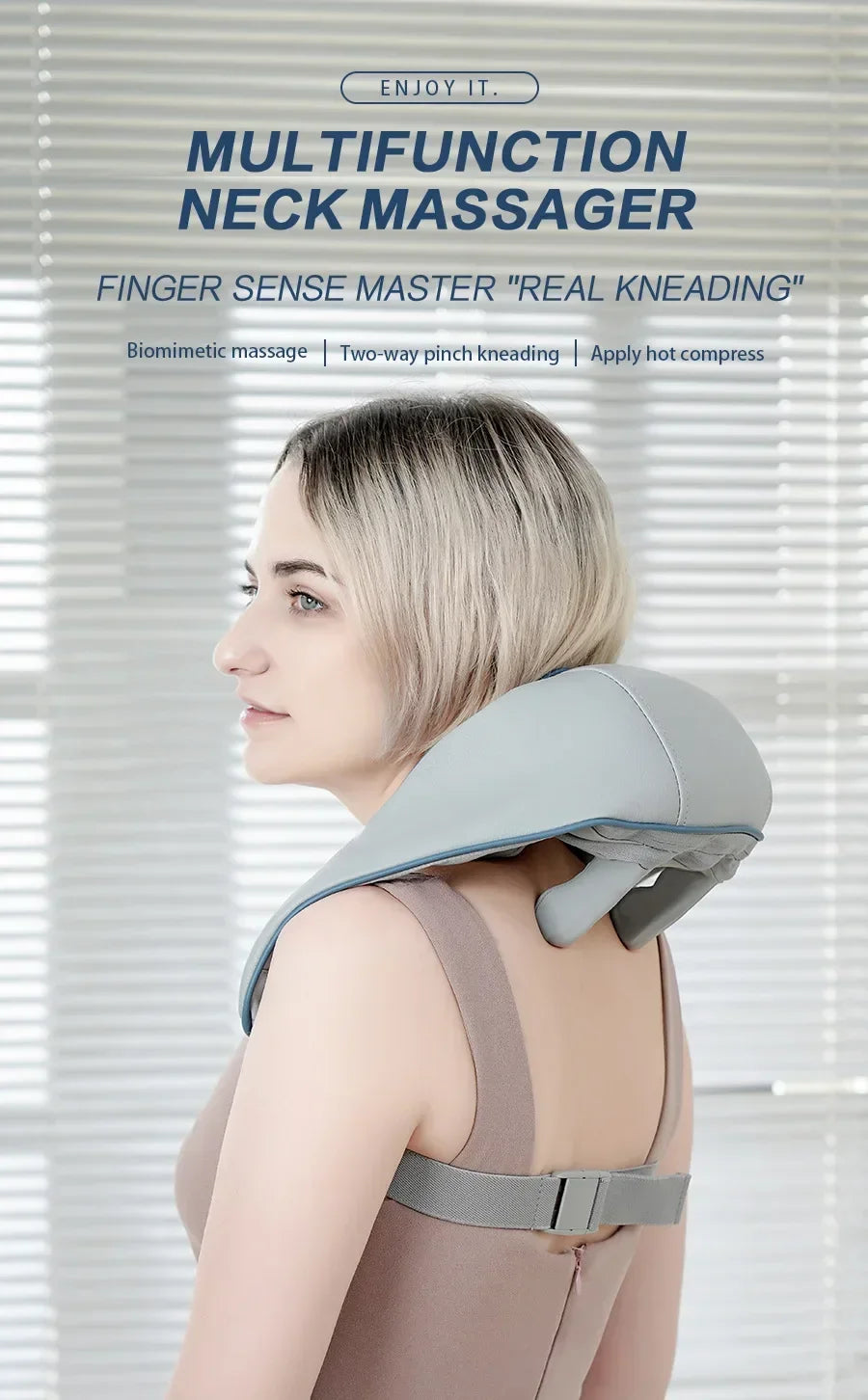 Hot-selling portable mini relaxation clay kneading smart heated shawl, multi-function acupressure massage for trapezius and neck