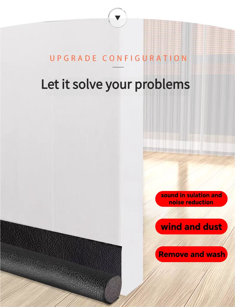 Door bottom sealing strip, windproof, noise-reducing, dust-proof, bedroom gap waterproof, insect-proof and soundproof strip