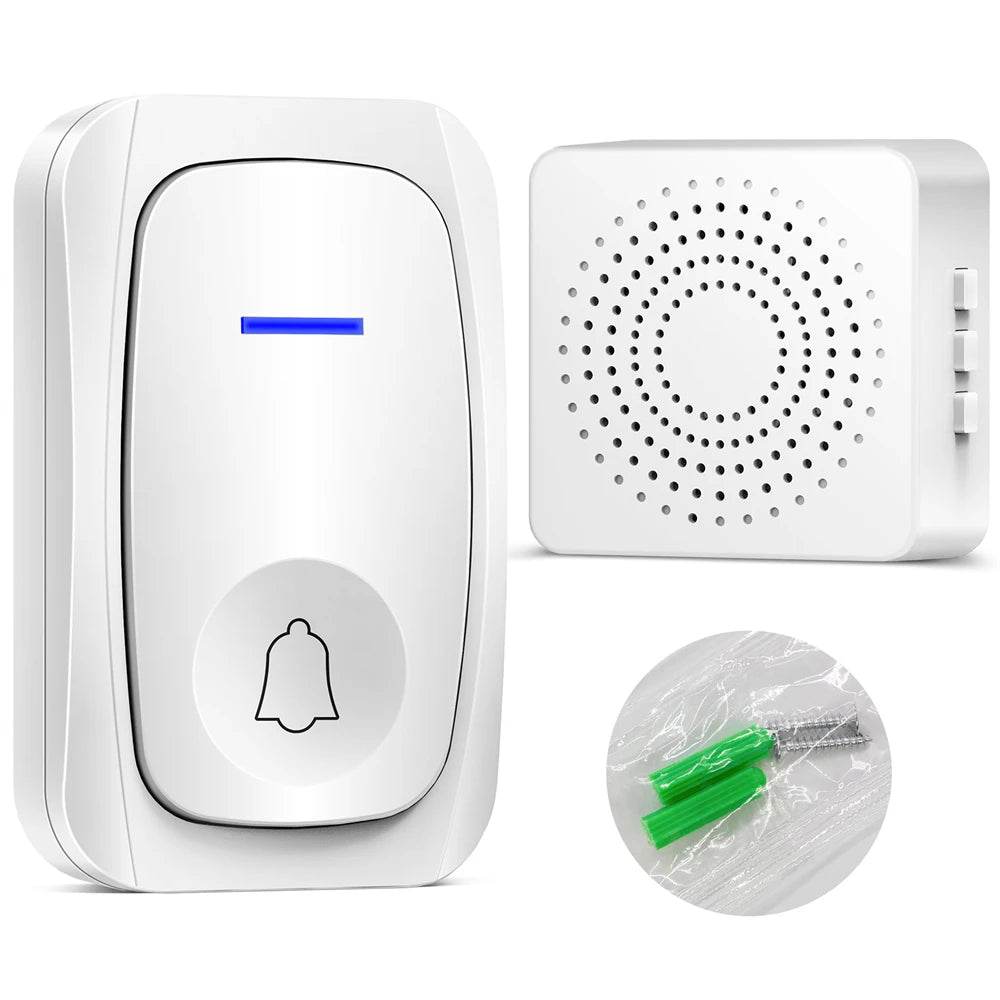 USB Wireless Doorbell Smart Welcome Door Bell Three-speed volume 38 Songs Melodies Doorbell For Home Bed Call Emergent Call