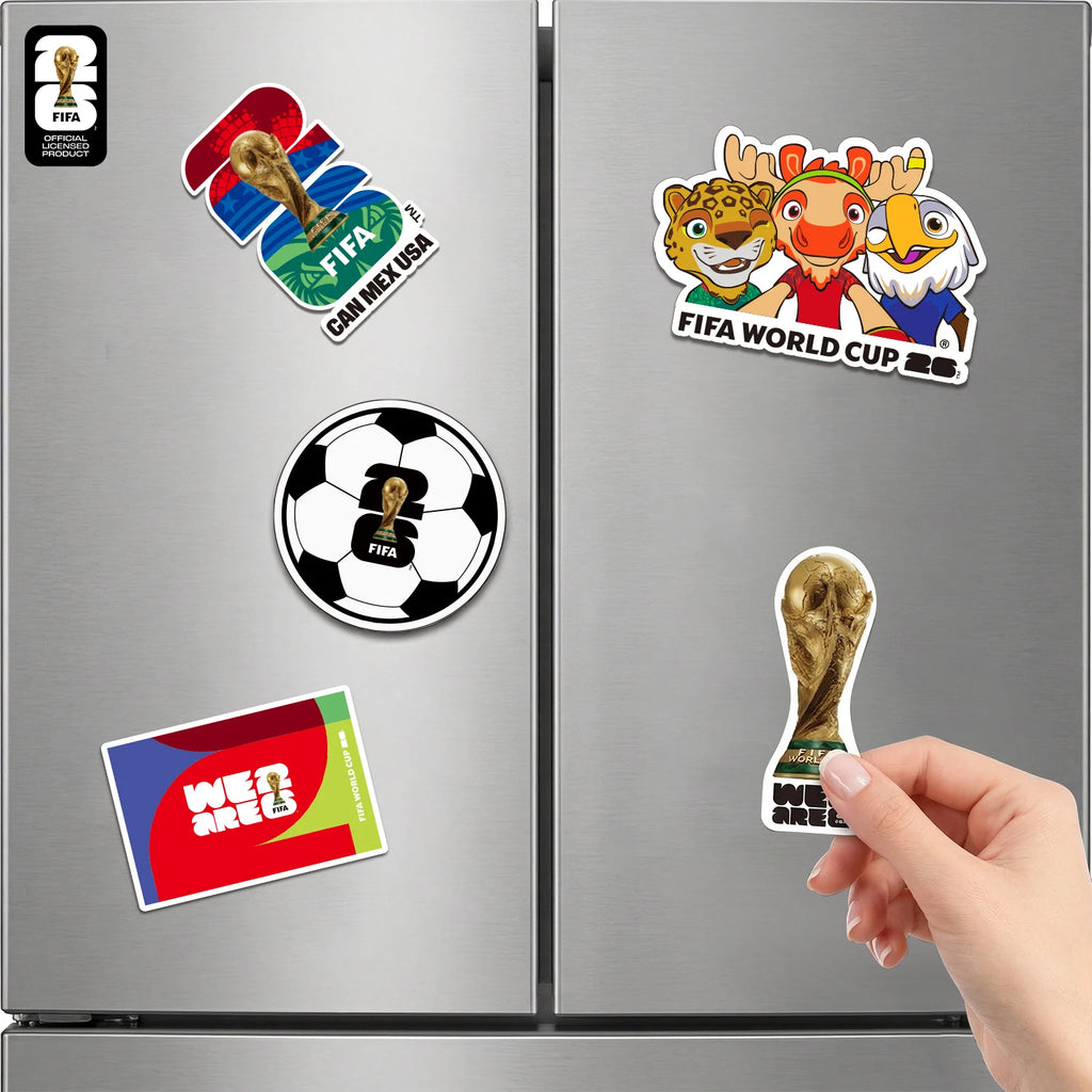 FIFA World Cup 2026 Official Fridge Magnet with Trophy, Host City & Mascot Design - Magnet Stickers for Refrigerator Souvenirs