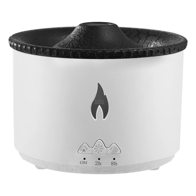 Office Home Desktop Air Humidifier Electric Aroma Essential Oil Diffuser with Flame Lamp Volcano Eruption Fragrance Machine