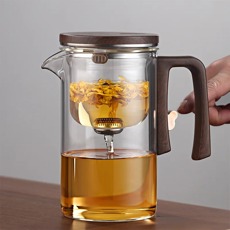 Fashion New Water Separation Inner Container Teapot One Click Magnetic Switch Tea Separation Filtration Glass Tea Pot
