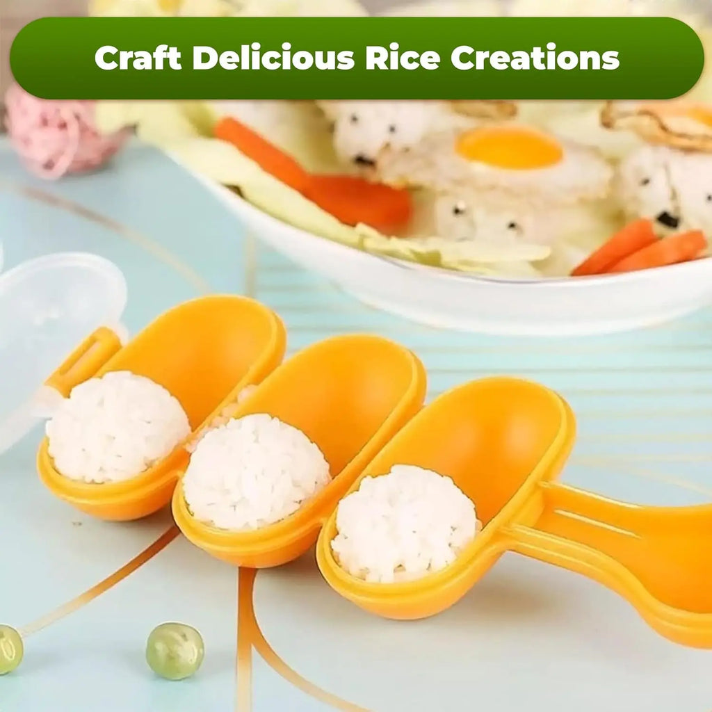 Rice Ball Maker Mold with Rice Paddle Rice Ball Shaker for Kids DIY Lunch Maker Mould with a Mini Rice scoop