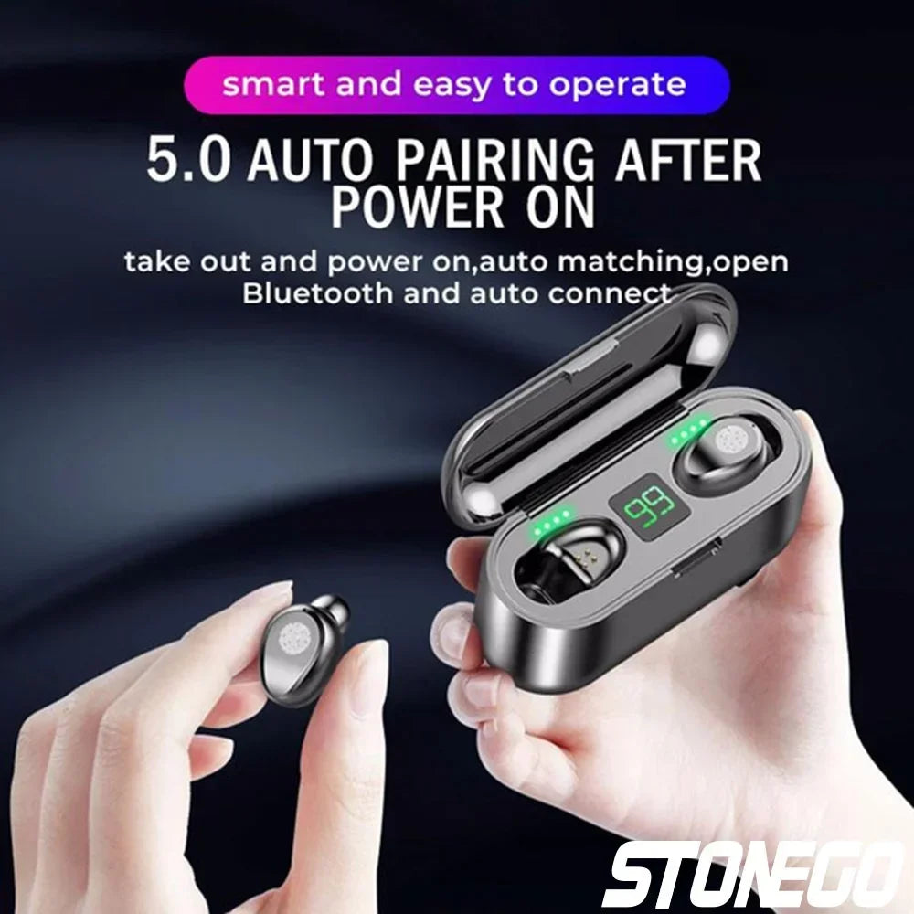 Wireless Bluetooth TWS Earphones Sport Waterproof HiFi Noise Cancelling Deep Bass Sound Dual Charging Box